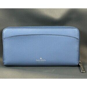 Kate Spade Adel Large Continental Wallet Shipyard Blue 8" X 4.5"